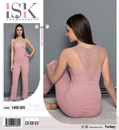 Sırtı Güpürlü Pijama Takım