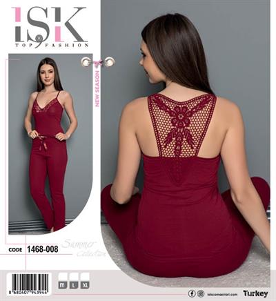 Sırtı Güpürlü Pijama Takım