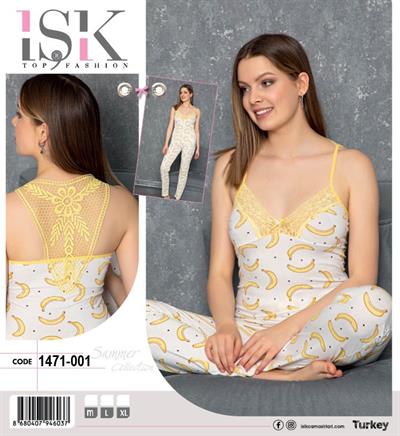 Sırtı Güpürlü Pijama Takım